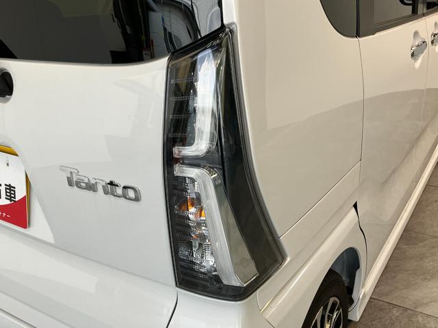 タントカスタムＲＳ　ターボ　両側電動スライドドア　届出済未使用車衝突被害軽減ブレーキ　コーナーセンサー　バックカメラ（ナビ装着時用）　両側電動スライドドア　前席シートヒーター　電動パーキングブレーキ　ＬＥＤ　オートライト　オートエアコン　スマートキー　エコアイドル（滋賀県）の中古車