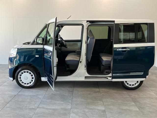 ムーヴキャンバスストライプスＧ　両側電動スライドドア　届出済未使用車衝突被害軽減ブレーキ　コーナーセンサー　バックカメラ（ナビ装着時用）　両側電動スライドドア　前席シートヒーター　電動パーキングブレーキ　ＬＥＤ　オートライト　オートエアコン　スマートキー　エコアイドル（滋賀県）の中古車
