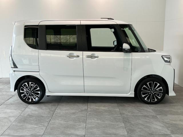 タントカスタムＲＳ　ターボ　両側電動スライドドア　届出済未使用車衝突被害軽減ブレーキ　コーナーセンサー　ターボ　バックカメラ（ナビ装着時用）　両側電動スライドドア　前席シートヒーター　電動パーキングブレーキ　ＬＥＤ　オートエアコン　スマートキー　エコアイドル（滋賀県）の中古車