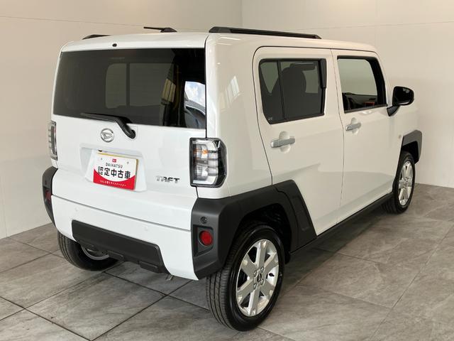 タフトＧ　レーダークルコン　コーナーセンサー　届出済未使用車衝突被害軽減ブレーキ　コーナーセンサー　バックカメラ（ナビ装着時用）　レーダークルーズコントロール　前席シートヒーター　電動パーキング　ＬＥＤ　オートライト　オートエアコン　スマートキー　エコアイドル（滋賀県）の中古車