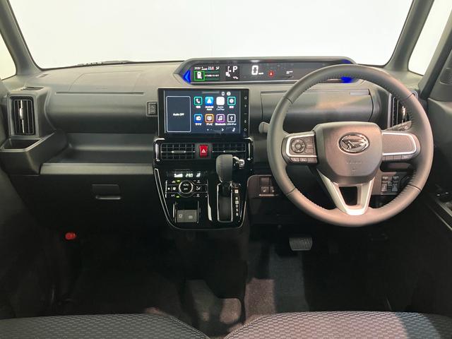 タントカスタムＲＳ　９型ディスプレイオーディオ　届出済未使用車衝突被害軽減ブレーキ　コーナーセンサー　ターボ　９型ディスプレイオーディオ　フルセグ　Ｂｌｕｅｔｏｏｔｈ　ＵＳＢ　バックカメラ　両側電動スライドドア　前席シートヒーター　ＬＥＤ　スマートキー（滋賀県）の中古車