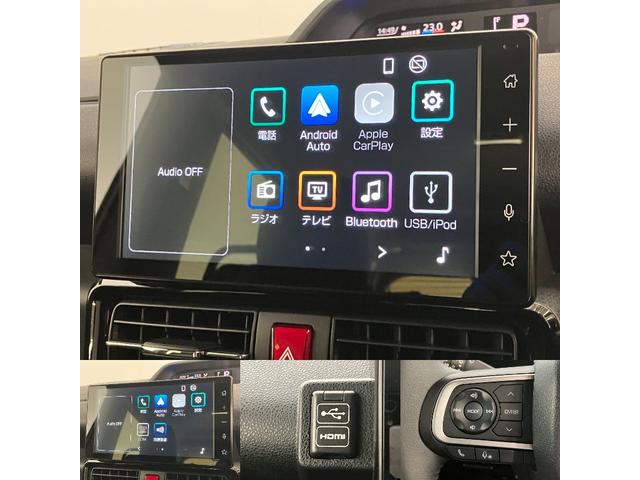 タントカスタムＲＳ　９型ディスプレイオーディオ　届出済未使用車衝突被害軽減ブレーキ　コーナーセンサー　ターボ　９型ディスプレイオーディオ　フルセグ　Ｂｌｕｅｔｏｏｔｈ　ＵＳＢ　バックカメラ　両側電動スライドドア　前席シートヒーター　ＬＥＤ　スマートキー（滋賀県）の中古車