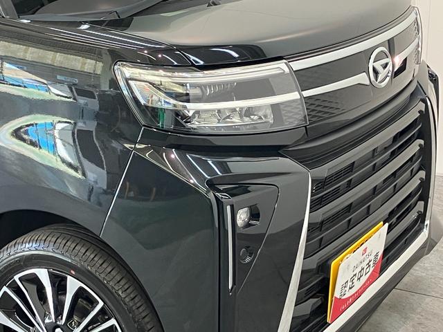 タントカスタムＲＳ　９型ディスプレイオーディオ　届出済未使用車衝突被害軽減ブレーキ　コーナーセンサー　ターボ　９型ディスプレイオーディオ　フルセグ　Ｂｌｕｅｔｏｏｔｈ　ＵＳＢ　バックカメラ　両側電動スライドドア　前席シートヒーター　ＬＥＤ　スマートキー（滋賀県）の中古車
