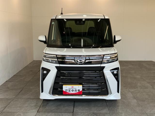 タントカスタムＲＳ　ターボ　前席シートヒーター　届出済未使用車衝突被害軽減ブレーキ　コーナーセンサー　ターボ　バックカメラ（ナビ装着時用）　両側電動スライドドア　前席シートヒーター　電動パーキング　ＬＥＤ　オートライト　オートエアコン　スマートキー　エコアイドル（滋賀県）の中古車