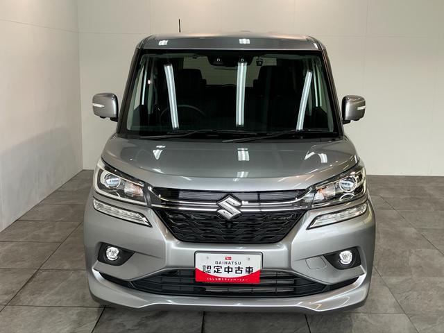 ソリオバンディットハイブリッドＭＶ　８型ナビ　パノラマカメラ　車検整備付衝突被害軽減ブレーキ　バックソナー　８型フルセグナビ　パノラマカメラ　ドラレコ　ＥＴＣ　ＤＶＤ再生　Ｂｌｕｅｔｏｏｔｈ　ＵＳＢ　クルーズコントロール　シートヒーター　パドルシフト　両側電動スライドドア（滋賀県）の中古車