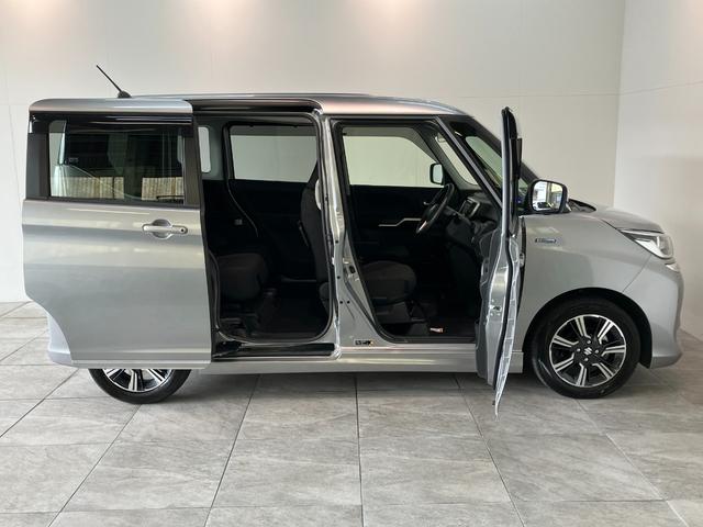 ソリオバンディットハイブリッドＭＶ　８型ナビ　パノラマカメラ　車検整備付衝突被害軽減ブレーキ　バックソナー　８型フルセグナビ　パノラマカメラ　ドラレコ　ＥＴＣ　ＤＶＤ再生　Ｂｌｕｅｔｏｏｔｈ　ＵＳＢ　クルーズコントロール　シートヒーター　パドルシフト　両側電動スライドドア（滋賀県）の中古車