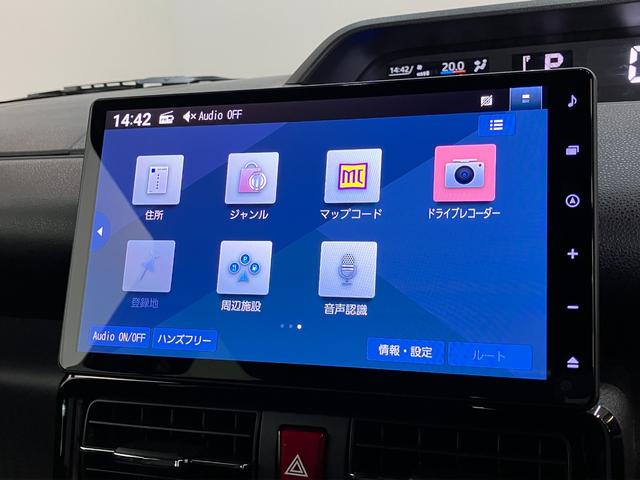 タントカスタムＲＳ　１０型ナビ　前後ドラレコ　届出済未使用車衝突被害軽減ブレーキ　コーナーセンサー　ターボ　１０型フルセグナビ　Ｂｌｕｅｔｏｏｔｈ　ＤＶＤ再生　ＵＳＢ　バックカメラ　前後ドラレコ　両側電動スライドドア　前席シートヒーター　ＬＥＤ　スマートキー（滋賀県）の中古車