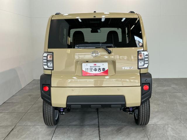 タフトＧ　コーナーセンサー　クルーズコントロール　届出済未使用車衝突被害軽減ブレーキ　コーナーセンサー　バックカメラ（ナビ装着時用）　前席シートヒーター　電動パーキング　レーダークルーズコントロール　ＬＥＤ　オートライト　オートエアコン　スマートキー　エコアイドル（滋賀県）の中古車
