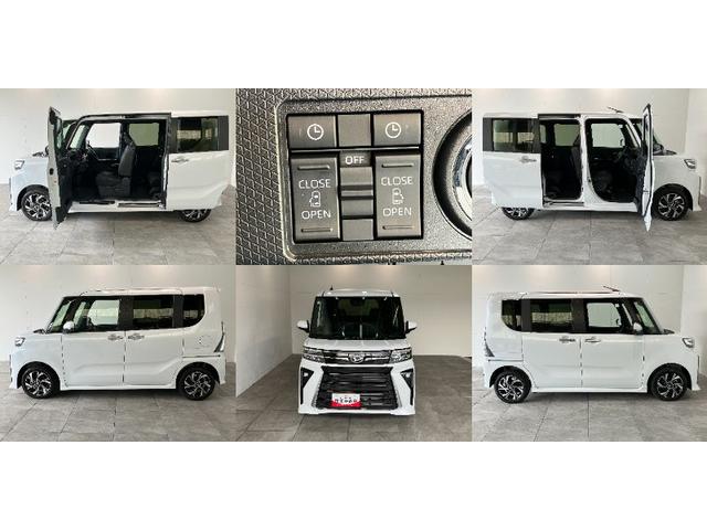 タントカスタムＸ　両側電動スライドドア　ＬＥＤ　届出済未使用車衝突被害軽減ブレーキ　コーナーセンサー　バックカメラ（ナビ装着時用）　両側電動スライドドア　前席シートヒーター　電動パーキングブレーキ　ＬＥＤ　オートライト　オートエアコン　スマートキー　エコアイドル（滋賀県）の中古車