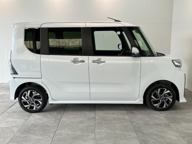 タントカスタムＸ　両側電動スライドドア　ＬＥＤ　届出済未使用車衝突被害軽減ブレーキ　コーナーセンサー　バックカメラ（ナビ装着時用）　両側電動スライドドア　前席シートヒーター　電動パーキングブレーキ　ＬＥＤ　オートライト　オートエアコン　スマートキー　エコアイドル（滋賀県）の中古車