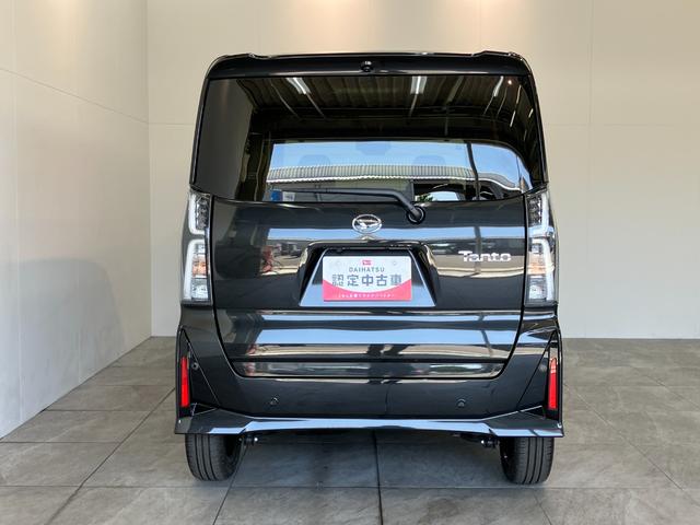 タントカスタムＲＳ　ターボ　両側電動スライドドア　届出済未使用車衝突被害軽減ブレーキ　コーナーセンサー　ターボ　バックカメラ（ナビ装着時用）　両側電動スライドドア　前席シートヒーター　電動パーキングブレーキ　ＬＥＤ　オートライト　オートエアコン　スマートキー（滋賀県）の中古車