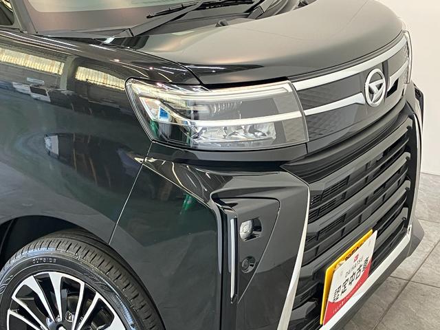 タントカスタムＲＳ　ターボ　両側電動スライドドア　届出済未使用車衝突被害軽減ブレーキ　コーナーセンサー　ターボ　バックカメラ（ナビ装着時用）　両側電動スライドドア　前席シートヒーター　電動パーキングブレーキ　ＬＥＤ　オートライト　オートエアコン　スマートキー（滋賀県）の中古車