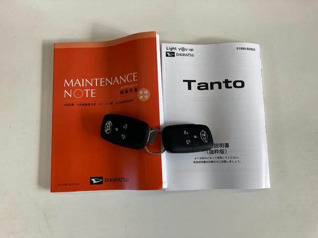 タントカスタムＲＳ　ターボ　両側電動スライドドア　届出済未使用車衝突被害軽減ブレーキ　コーナーセンサー　ターボ　バックカメラ（ナビ装着時用）　両側電動スライドドア　前席シートヒーター　電動パーキングブレーキ　ＬＥＤ　オートライト　オートエアコン　エコアイドル（滋賀県）の中古車