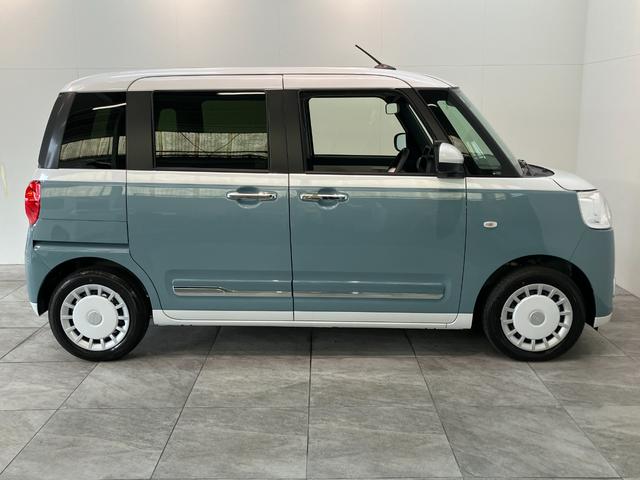 ムーヴキャンバスストライプスＧ　両側電動スライドドア　ＬＥＤ　届出済未使用車衝突被害軽減ブレーキ　コーナーセンサー　バックカメラ（ナビ装着時用）　両側電動スライドドア　前席シートヒーター　電動パーキングブレーキ　ＬＥＤ　オートライト　オートエアコン　スマートキー　エコアイドル（滋賀県）の中古車