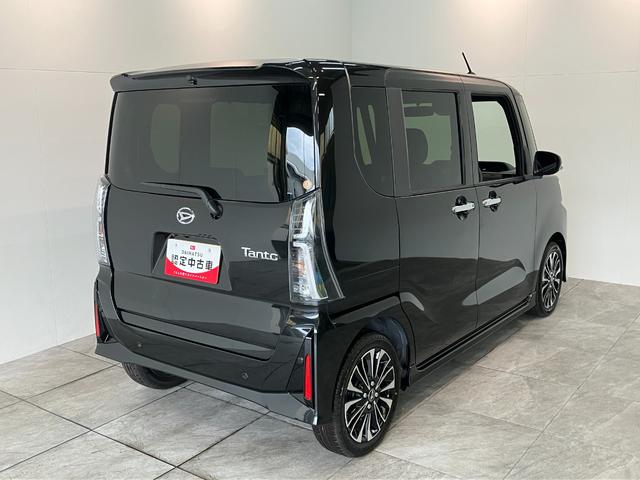 タントカスタムＲＳ　ターボ　両側電動スライドドア　届出済未使用車衝突被害軽減ブレーキ　コーナーセンサー　ターボ　バックカメラ（ナビ装着時用）　両側電動スライドドア　前席シートヒーター　電動パーキングブレーキ　ＬＥＤ　オートライト　オートエアコン　スマートキー（滋賀県）の中古車