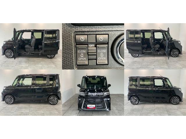 タントカスタムＲＳ　ターボ　両側電動スライドドア　届出済未使用車衝突被害軽減ブレーキ　コーナーセンサー　ターボ　バックカメラ（ナビ装着時用）　両側電動スライドドア　前席シートヒーター　電動パーキングブレーキ　ＬＥＤ　オートライト　オートエアコン　スマートキー（滋賀県）の中古車