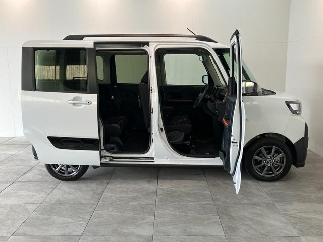 タントファンクロス　両側電動スライドドア　シートヒーター　ＬＥＤ衝突被害軽減ブレーキ　コーナーセンサー　バックカメラ（ナビ装着時用）　両側電動スライドドア　前席シートヒーター　電動パーキングブレーキ　ＬＥＤ　オートライト　オートエアコン　スマートキー　エコアイドル（滋賀県）の中古車