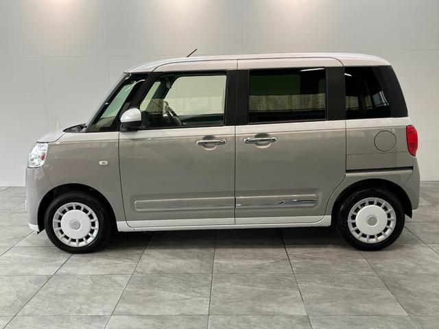 ムーヴキャンバスストライプスＧ　両側電動スライドドア　ＬＥＤ　届出済未使用車衝突被害軽減ブレーキ　コーナーセンサー　バックカメラ（ナビ装着時用）　両側電動スライドドア　前席シートヒーター　電動パーキングブレーキ　ＬＥＤ　オートライト　オートエアコン　スマートキー　エコアイドル（滋賀県）の中古車