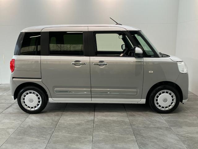 ムーヴキャンバスストライプスＧ　両側電動スライドドア　ＬＥＤ　届出済未使用車衝突被害軽減ブレーキ　コーナーセンサー　バックカメラ（ナビ装着時用）　両側電動スライドドア　前席シートヒーター　電動パーキングブレーキ　ＬＥＤ　オートライト　オートエアコン　スマートキー　エコアイドル（滋賀県）の中古車