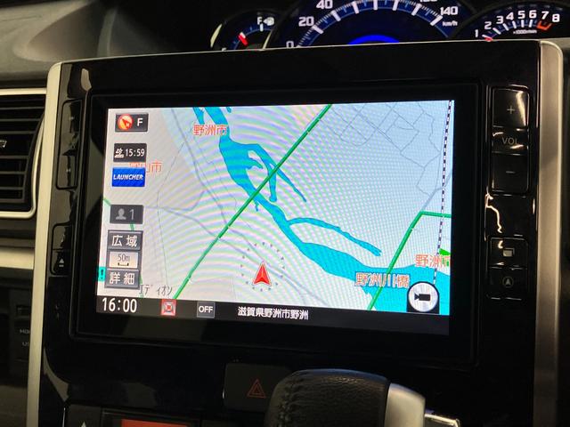 タントカスタムRS SA3 8型ナビ バックカメラ ドラレコ衝突被害軽減ブレーキ ターボ 8型フルセグナビ Bluetooth DVD再生 USB バックカメラ ドラレコ ETC 両側電動スライドドア 運転席シートヒーター LED スマートキー オートエアコン(滋賀県)の中古車