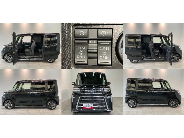 タントカスタムＲＳ　ターボ　両側電動スライドドア　車検整備付衝突被害軽減ブレーキ　コーナーセンサー　ターボ　バックカメラ（ナビ装着時用）　両側電動スライドドア　前席シートヒーター　電動パーキングブレーキ　ＬＥＤ　オートライト　オートエアコン　スマートキー（滋賀県）の中古車