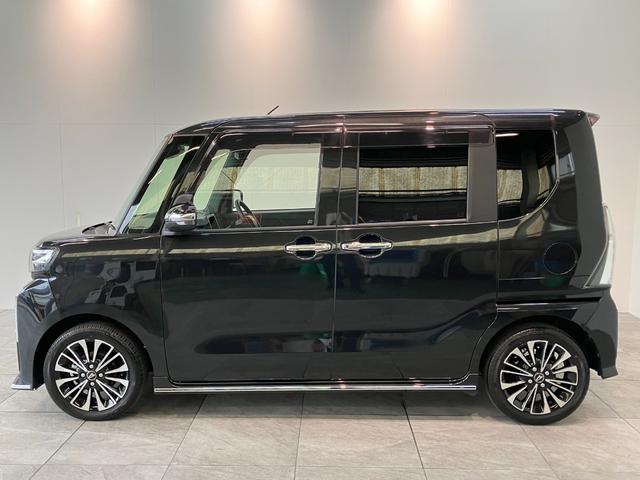 タントカスタムＲＳ　ターボ　両側電動スライドドア　車検整備付衝突被害軽減ブレーキ　コーナーセンサー　ターボ　バックカメラ（ナビ装着時用）　両側電動スライドドア　前席シートヒーター　電動パーキングブレーキ　ＬＥＤ　オートライト　オートエアコン　スマートキー（滋賀県）の中古車