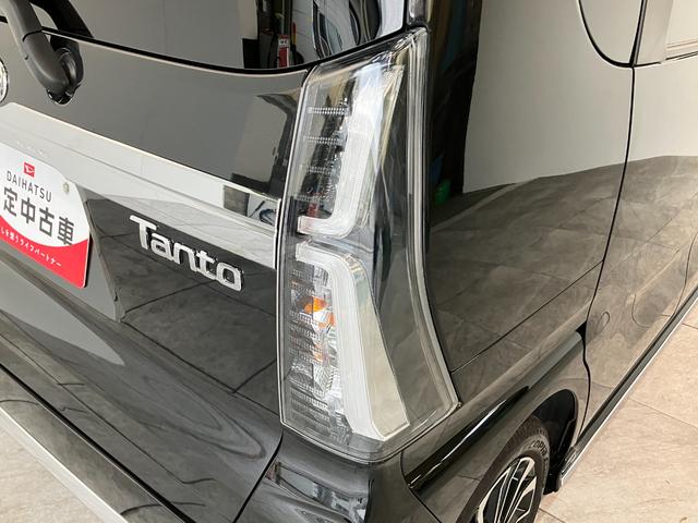 タントカスタムＲＳ　ターボ　両側電動スライドドア　車検整備付衝突被害軽減ブレーキ　コーナーセンサー　ターボ　バックカメラ（ナビ装着時用）　両側電動スライドドア　前席シートヒーター　電動パーキングブレーキ　ＬＥＤ　オートライト　オートエアコン　スマートキー（滋賀県）の中古車