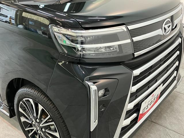 タントカスタムＲＳ　ターボ　両側電動スライドドア　車検整備付衝突被害軽減ブレーキ　コーナーセンサー　ターボ　バックカメラ（ナビ装着時用）　両側電動スライドドア　前席シートヒーター　電動パーキングブレーキ　ＬＥＤ　オートライト　オートエアコン　スマートキー（滋賀県）の中古車
