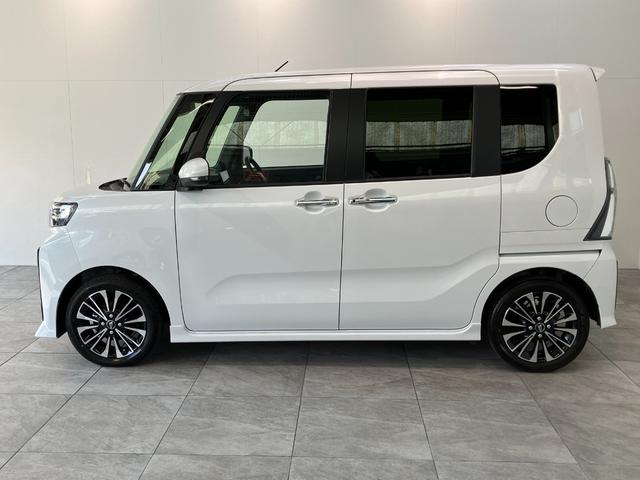 タントカスタムＲＳ　ターボ　９型ディスプレイオーディオ　フルセグ衝突被害軽減ブレーキ　コーナーセンサー　ターボ　９型ディスプレイオーディオ　フルセグ　バックカメラ　Ｂｌｕｅｔｏｏｔｈ　ＵＳＢ　両側電動スライドドア　前席シートヒーター　電動パーキングブレーキ　ＬＥＤ（滋賀県）の中古車