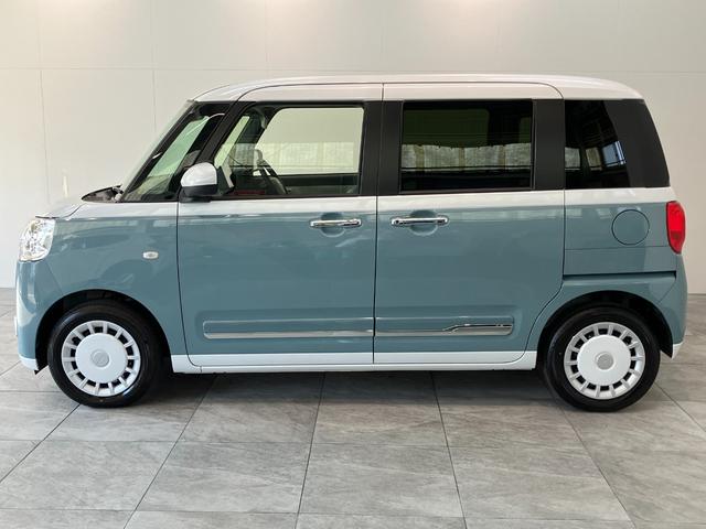 ムーヴキャンバスストライプスＧターボ　９型ディスプレイオーディオ　フルセグ衝突被害軽減ブレーキ　コーナーセンサー　９型ディスプレイオーディオ　フルセグ　Ｂｌｕｅｔｏｏｔｈ　ＵＳＢ　バックカメラ　両側パワスラ　前席シートヒーター　クルコン　ＬＥＤ　レーダクルーズコントロール（滋賀県）の中古車