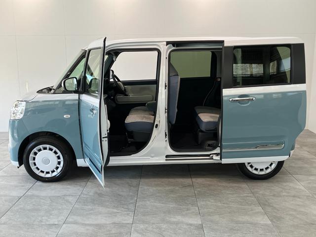 ムーヴキャンバスストライプスＧターボ　９型ディスプレイオーディオ　フルセグ衝突被害軽減ブレーキ　コーナーセンサー　９型ディスプレイオーディオ　フルセグ　Ｂｌｕｅｔｏｏｔｈ　ＵＳＢ　バックカメラ　両側パワスラ　前席シートヒーター　クルコン　ＬＥＤ　レーダクルーズコントロール（滋賀県）の中古車