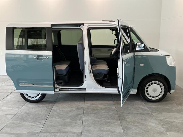 ムーヴキャンバスストライプスＧターボ　９型ディスプレイオーディオ　フルセグ衝突被害軽減ブレーキ　コーナーセンサー　９型ディスプレイオーディオ　フルセグ　Ｂｌｕｅｔｏｏｔｈ　ＵＳＢ　バックカメラ　両側パワスラ　前席シートヒーター　クルコン　ＬＥＤ　レーダクルーズコントロール（滋賀県）の中古車