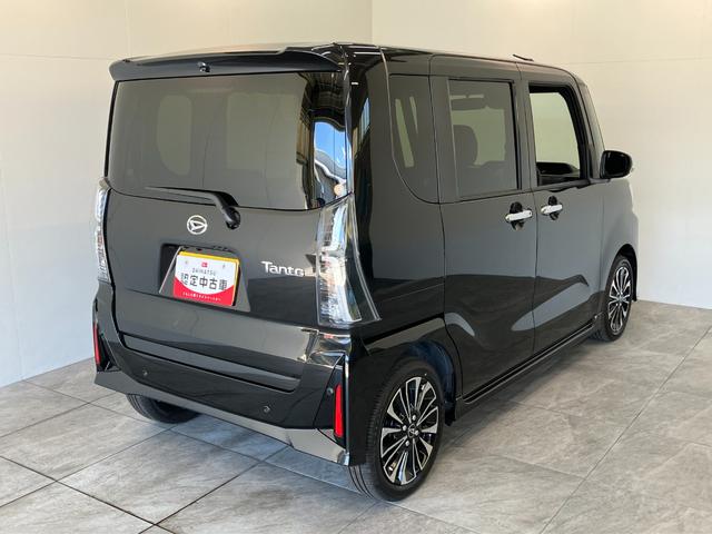 タントカスタムＲＳ　ターボ　両側電動スライドドア　届出済未使用車衝突被害軽減ブレーキ　コーナーセンサー　バックカメラ（ナビ装着時用）　両側電動スライドドア　前席シートヒーター　電動パーキングブレーキ　ＬＥＤ　オートライト　オートエアコン　スマートキー　エコアイドル（滋賀県）の中古車