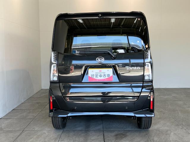 タントカスタムＲＳ　ターボ　両側電動スライドドア　届出済未使用車衝突被害軽減ブレーキ　コーナーセンサー　バックカメラ（ナビ装着時用）　両側電動スライドドア　前席シートヒーター　電動パーキングブレーキ　ＬＥＤ　オートライト　オートエアコン　スマートキー　エコアイドル（滋賀県）の中古車