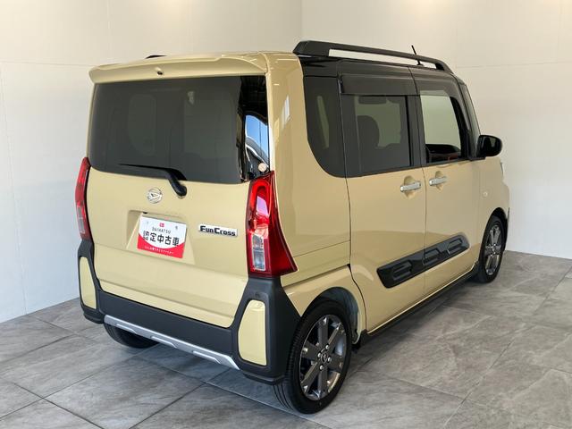 タントファンクロスターボ　１０型ナビ　パノラマカメラ　車検整備付衝突被害軽減ブレーキ　コーナーセンサー　１０型フルセグナビ　Ｂｌｕｅｔｏｏｔｈ　ＤＶＤ再生　ＵＳＢ　パノラマカメラ　ナビ連動前後ドラレコ　両側電動スライドドア　前席シートヒーター　ＬＥＤ　スマートキー（滋賀県）の中古車