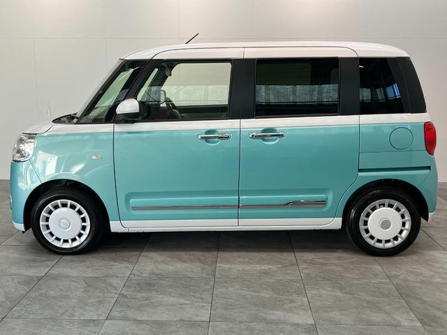 ムーヴキャンバスストライプスＧ　両側電動スライドドア　ＬＥＤ　シートヒーター衝突被害軽減ブレーキ　コーナーセンサー　バックカメラ（ナビ装着時用）　両側電動スライドドア　前席シートヒーター　電動パーキングブレーキ　ＬＥＤ　オートライト　オートエアコン　スマートキー　エコアイドル（滋賀県）の中古車