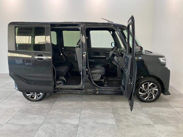 タントカスタムＸ　ＣＤステレオ　コーナーセンサー　シートヒーター衝突被害軽減ブレーキ　コーナーセンサー　バックカメラ（ナビ装着時用）　両側電動スライドドア　前席シートヒーター　電動パーキングブレーキ　ＬＥＤ　オートライト　オートエアコン　スマートキー　エコアイドル（滋賀県）の中古車