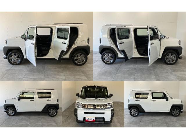 タフトＧダーククロムベンチャー　レーダークルコン　届出済未使用車衝突被害軽減ブレーキ　コーナーセンサー　バックカメラ（ナビ装着時用）　前席シートヒーター　スカイフィールトップ　ＬＥＤ　レーダークルーズコントロール　オートエアコン　スマートキー　エコアイドル（滋賀県）の中古車