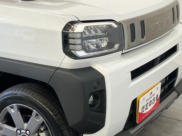 タフトＧダーククロムベンチャー　レーダークルコン　届出済未使用車衝突被害軽減ブレーキ　コーナーセンサー　バックカメラ（ナビ装着時用）　前席シートヒーター　スカイフィールトップ　ＬＥＤ　レーダークルーズコントロール　オートエアコン　スマートキー　エコアイドル（滋賀県）の中古車