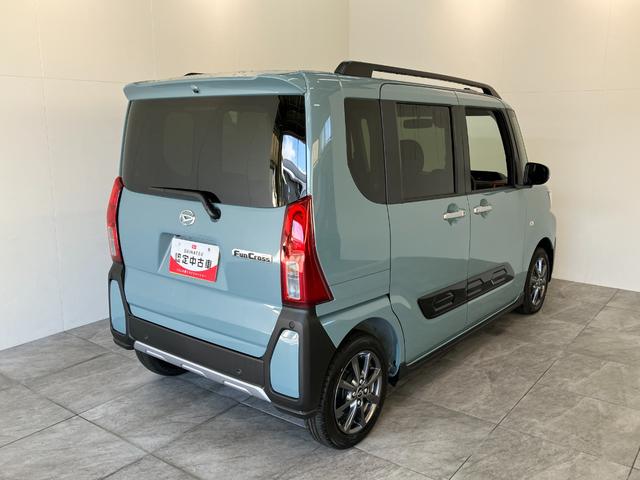 タントファンクロス　コーナーセンサー　ＬＥＤ　届出済未使用車衝突被害軽減ブレーキ　コーナーセンサー　バックカメラ（ナビ装着時用）　両側電動スライドドア　前席シートヒーター　電動パーキングブレーキ　ＬＥＤ　オートライト　オートエアコン　スマートキー　エコアイドル（滋賀県）の中古車