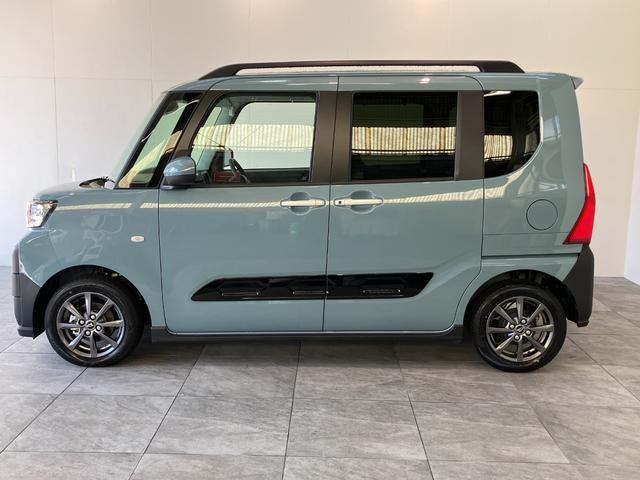 タントファンクロス　コーナーセンサー　ＬＥＤ　届出済未使用車衝突被害軽減ブレーキ　コーナーセンサー　バックカメラ（ナビ装着時用）　両側電動スライドドア　前席シートヒーター　電動パーキングブレーキ　ＬＥＤ　オートライト　オートエアコン　スマートキー　エコアイドル（滋賀県）の中古車