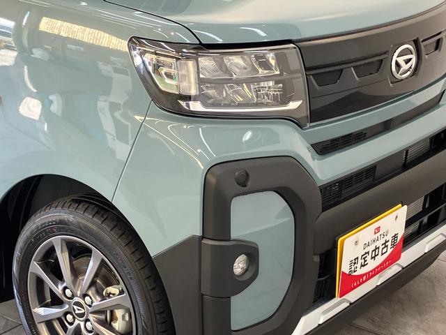 タントファンクロス　コーナーセンサー　ＬＥＤ　届出済未使用車衝突被害軽減ブレーキ　コーナーセンサー　バックカメラ（ナビ装着時用）　両側電動スライドドア　前席シートヒーター　電動パーキングブレーキ　ＬＥＤ　オートライト　オートエアコン　スマートキー　エコアイドル（滋賀県）の中古車