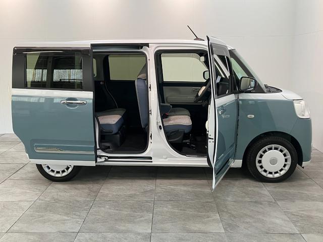 ムーヴキャンバスストライプスＧターボ　１０型ナビ　Ｐカメラ　レーダークルコン衝突被害軽減ブレーキ　コーナーセンサー　１０型フルセグナビ　パノラマカメラ　Ｂｌｕｅｔｏｏｔｈ　ＵＳＢ　前後ドラレコ　レーダクルーズコントロール　両側電動スライドドア　前席シートヒーター　エコアイドル（滋賀県）の中古車