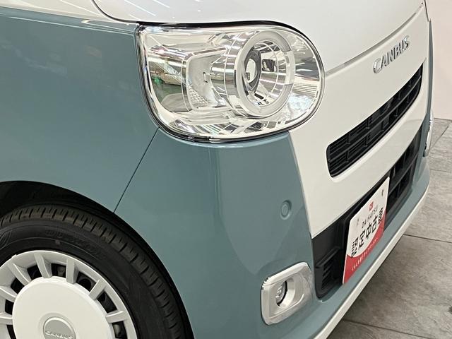 ムーヴキャンバスストライプスＧターボ　１０型ナビ　Ｐカメラ　レーダークルコン衝突被害軽減ブレーキ　コーナーセンサー　１０型フルセグナビ　パノラマカメラ　Ｂｌｕｅｔｏｏｔｈ　ＵＳＢ　前後ドラレコ　レーダクルーズコントロール　両側電動スライドドア　前席シートヒーター　エコアイドル（滋賀県）の中古車