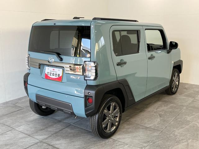 タフトＧ　ダーククロムベンチャー　レーダークルコン　届出済未使用車衝突被害軽減ブレーキ　コーナーセンサー　バックカメラ（ナビ装着時用）　前席シートヒーター　電動パーキング　クルーズコントロール　ＬＥＤ　オートライト　オートエアコン　スマートキー　エコアイドル（滋賀県）の中古車