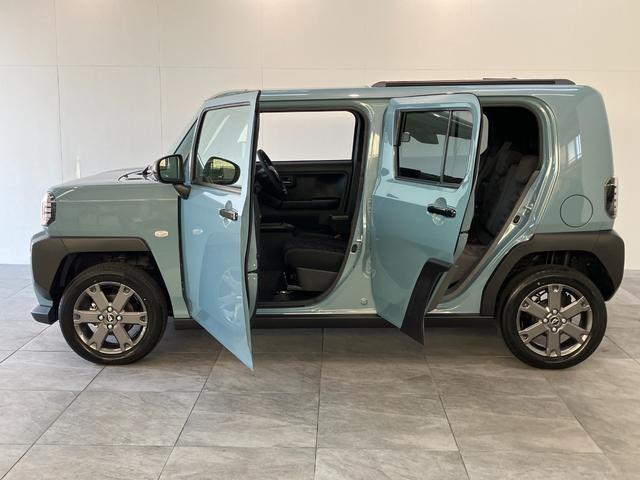 タフトＧ　ダーククロムベンチャー　レーダークルコン　届出済未使用車衝突被害軽減ブレーキ　コーナーセンサー　バックカメラ（ナビ装着時用）　前席シートヒーター　電動パーキング　クルーズコントロール　ＬＥＤ　オートライト　オートエアコン　スマートキー　エコアイドル（滋賀県）の中古車