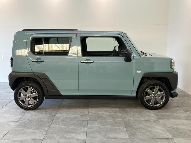 タフトＧ　ダーククロムベンチャー　レーダークルコン　届出済未使用車衝突被害軽減ブレーキ　コーナーセンサー　バックカメラ（ナビ装着時用）　前席シートヒーター　電動パーキング　クルーズコントロール　ＬＥＤ　オートライト　オートエアコン　スマートキー　エコアイドル（滋賀県）の中古車