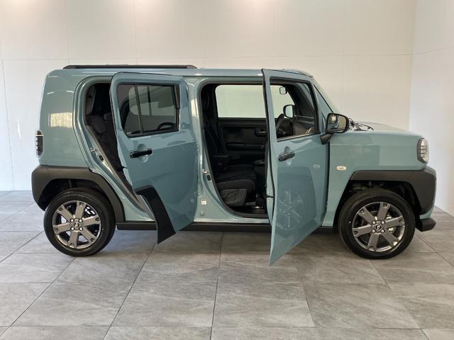 タフトＧ　ダーククロムベンチャー　レーダークルコン　届出済未使用車衝突被害軽減ブレーキ　コーナーセンサー　バックカメラ（ナビ装着時用）　前席シートヒーター　電動パーキング　クルーズコントロール　ＬＥＤ　オートライト　オートエアコン　スマートキー　エコアイドル（滋賀県）の中古車