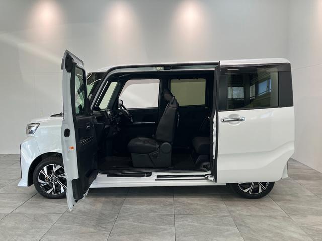 タントカスタムＸ　ＣＤステレオ　両側電動スライドドア　ＬＥＤ衝突被害軽減ブレーキ　コーナーセンサー　バックカメラ（ナビ装着時用）　両側電動スライドドア　前席シートヒーター　電動パーキングブレーキ　ＬＥＤ　オートライト　オートエアコン　スマートキー　エコアイドル（滋賀県）の中古車