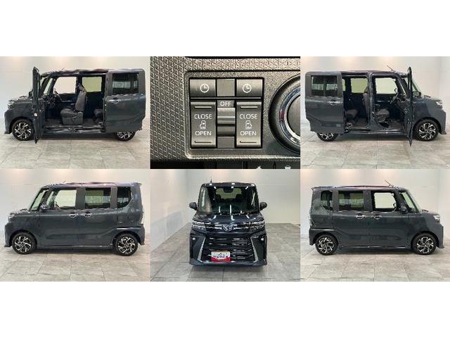 タントカスタムＸ　コーナーセンサー　シートヒーター　届出済未使用車衝突被害軽減ブレーキ　コーナーセンサー　バックカメラ（ナビ装着時用）　両側電動スライドドア　前席シートヒーター　電動パーキングブレーキ　ＬＥＤ　オートライト　オートエアコン　スマートキー　エコアイドル（滋賀県）の中古車